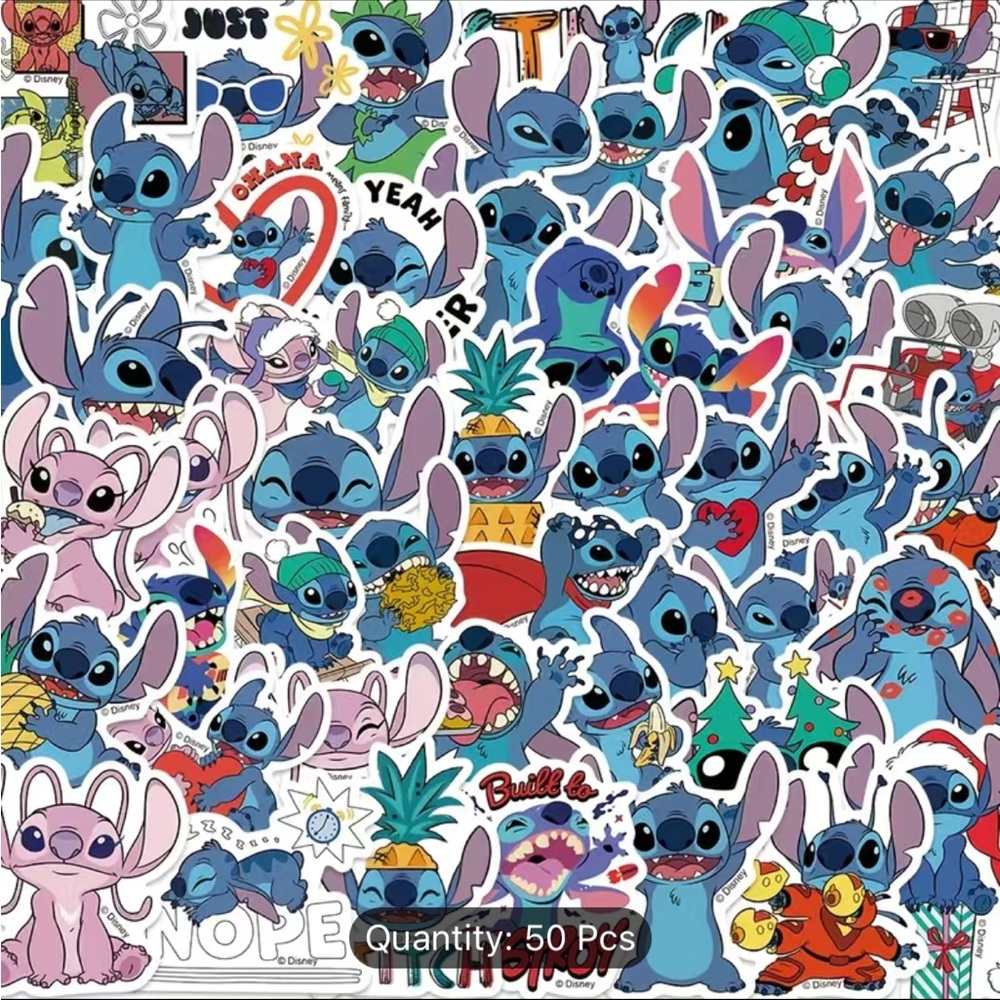 NEW 50 pcs Disney stitch waterproof stickers